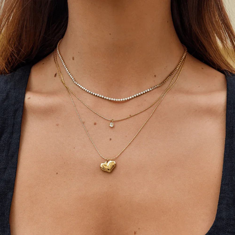 Vioraia Amari Layered Heart Pendant Necklace
