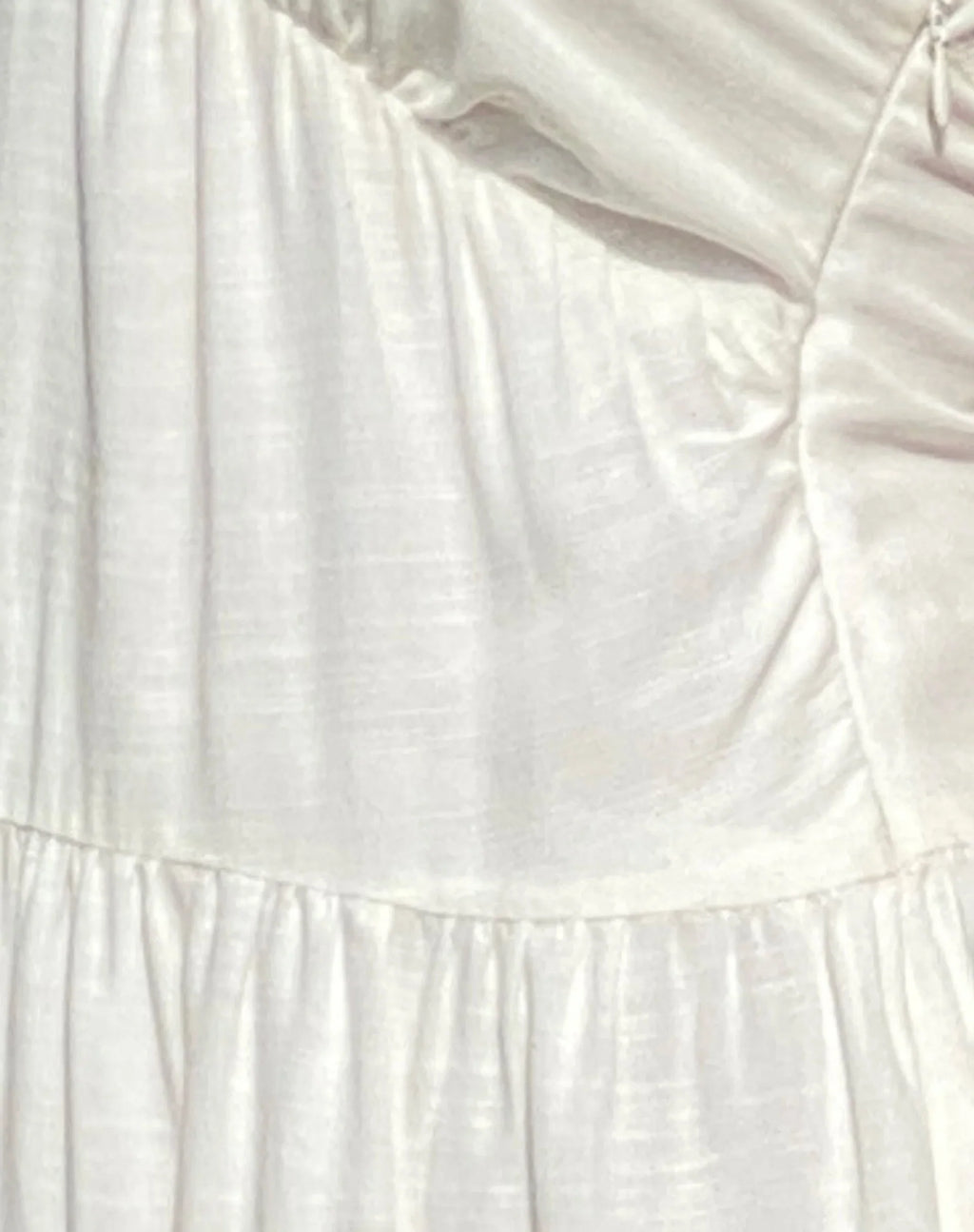 Londyn Tiered Halter Mini Dress in Off White