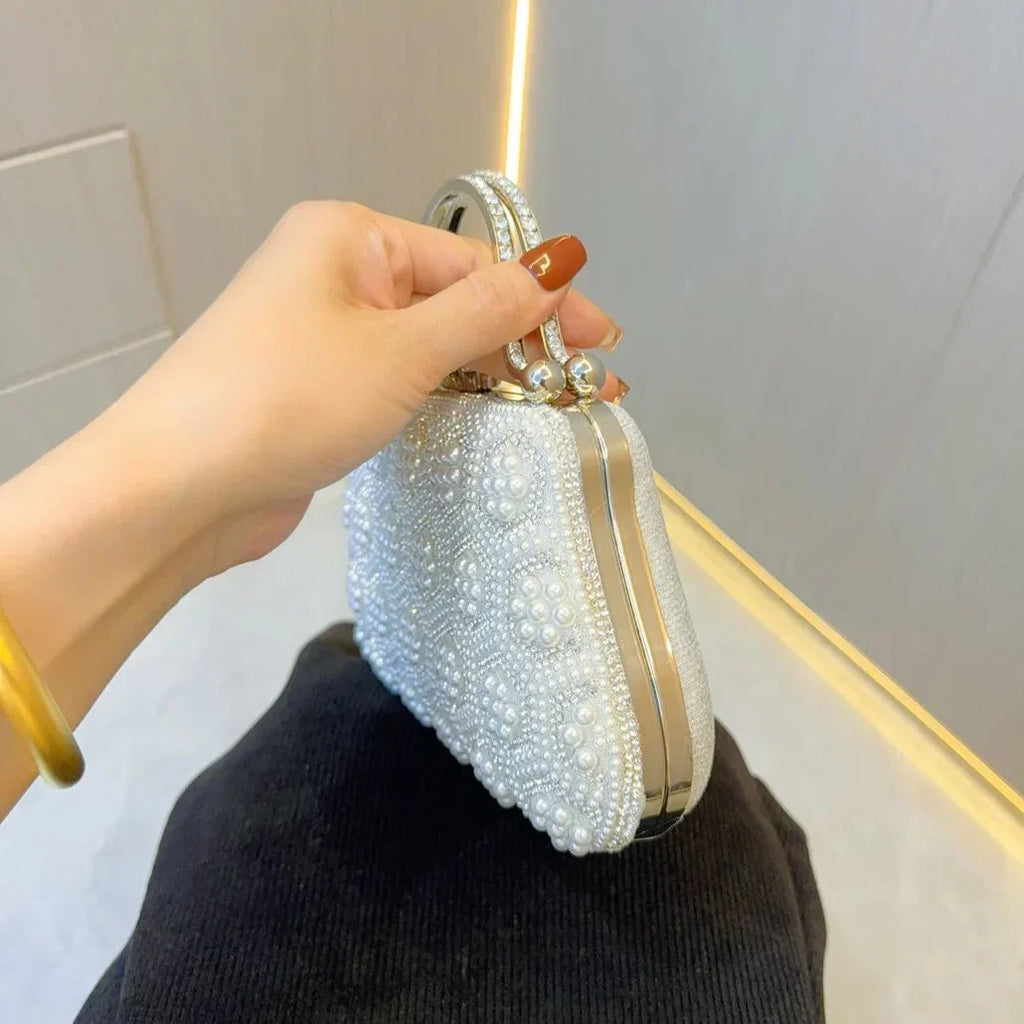 Vioraia Clarab  Pearl Clutch Bag