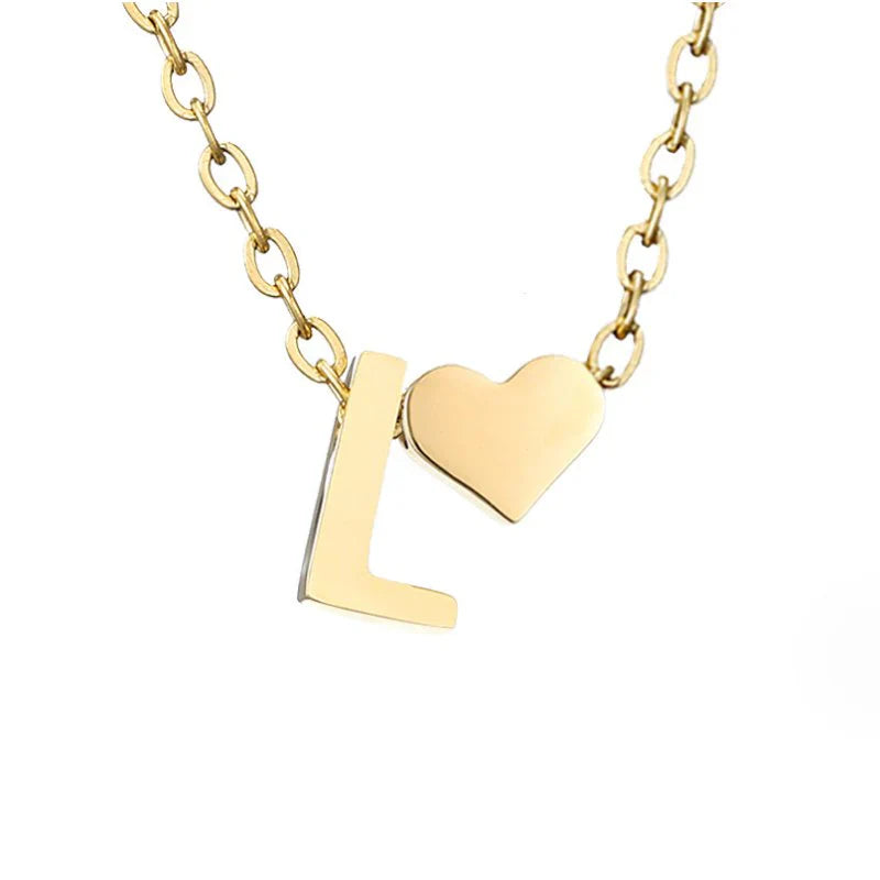Vioraia Forever Love & Letter Gold Necklace