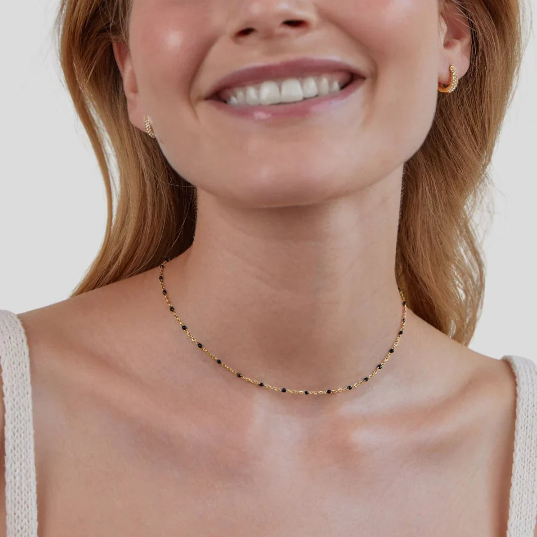 Vioraia Mila Black Bead Necklace