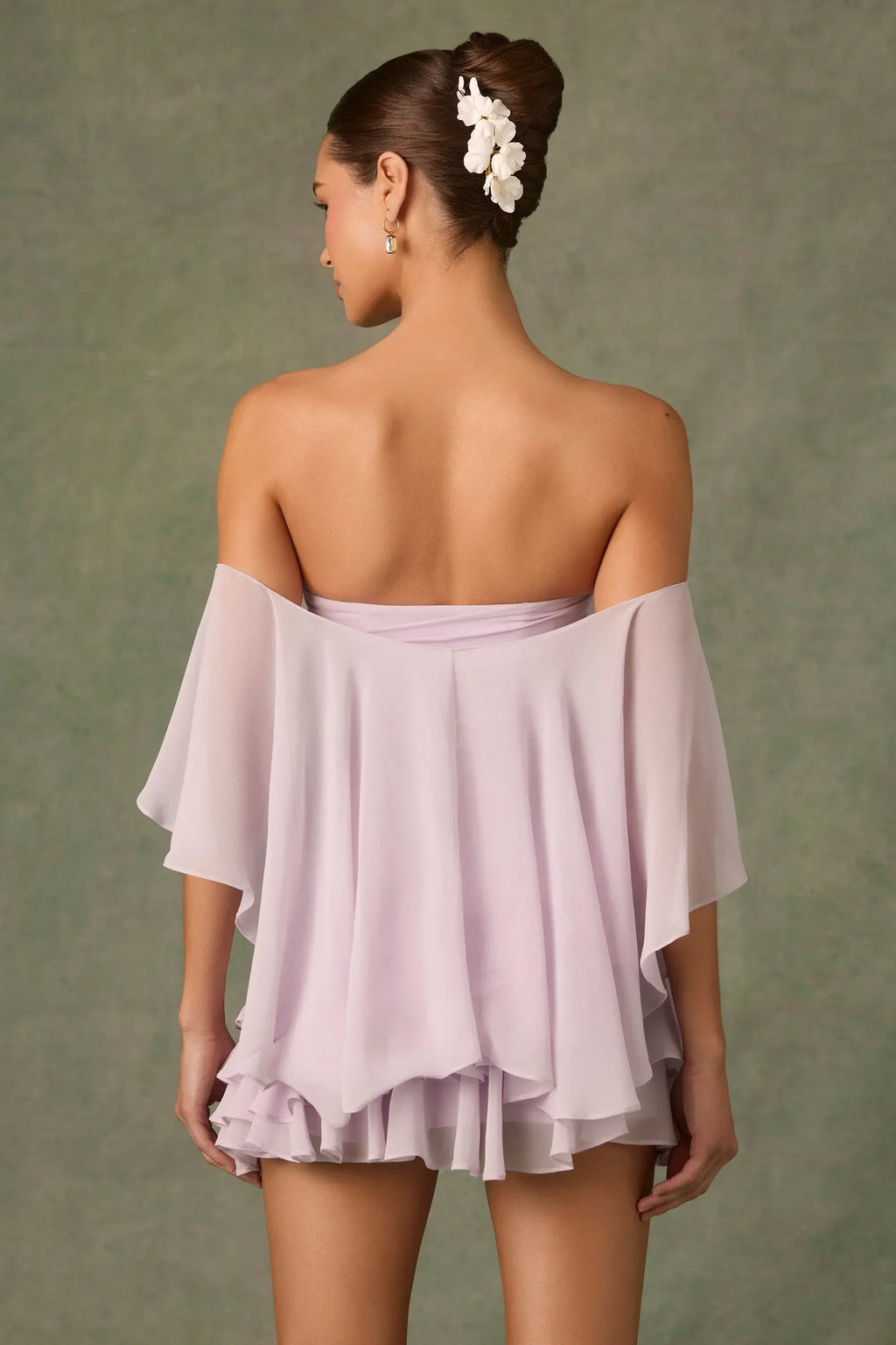 Off-Shoulder Ruffled Mini Dress in Lilac – Flirty & Feminine