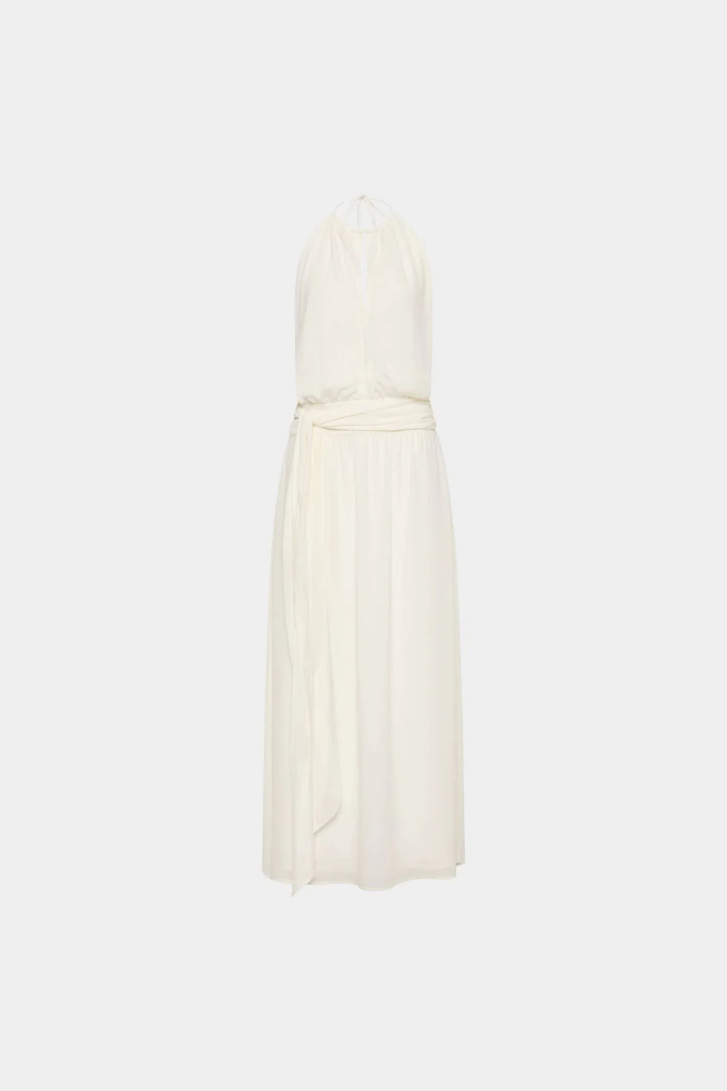 Draped Backless Gown | White