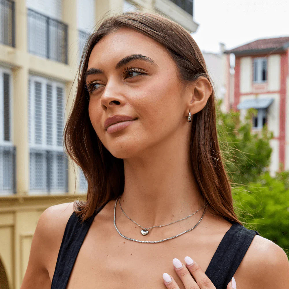 Vioraia Valentina Silver Hoop Earrings