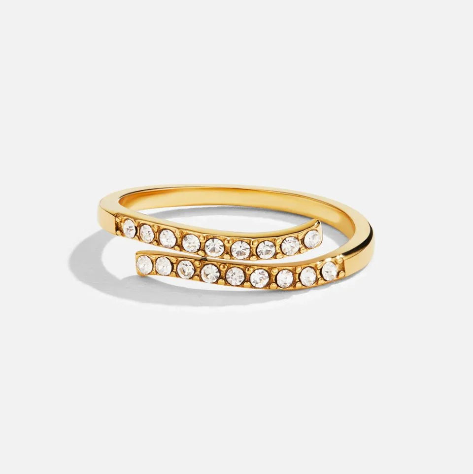 Vioraia Layered Gold & Crystal Wrap Ring