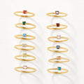 Vioraia Birthstone 18K Gold Rings