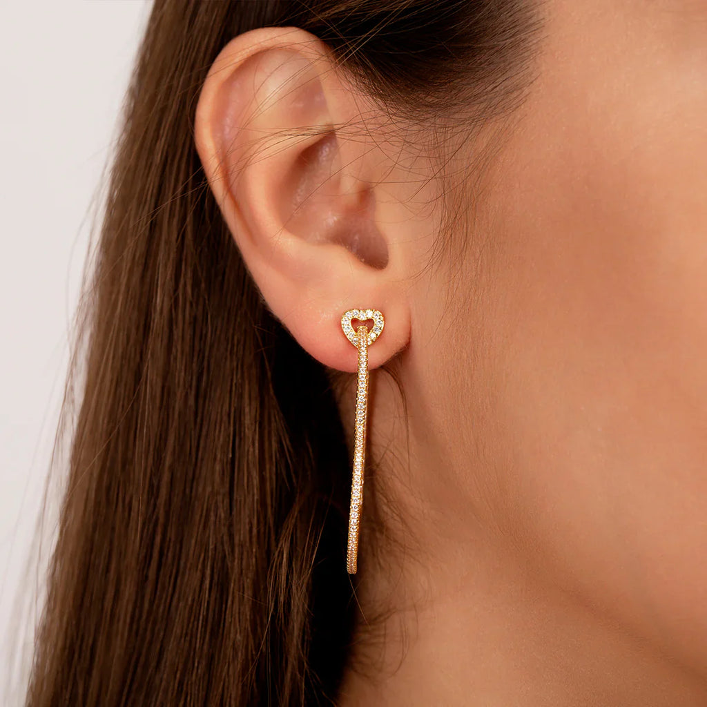 Vioraia Sparkling Love Hoop Earrings