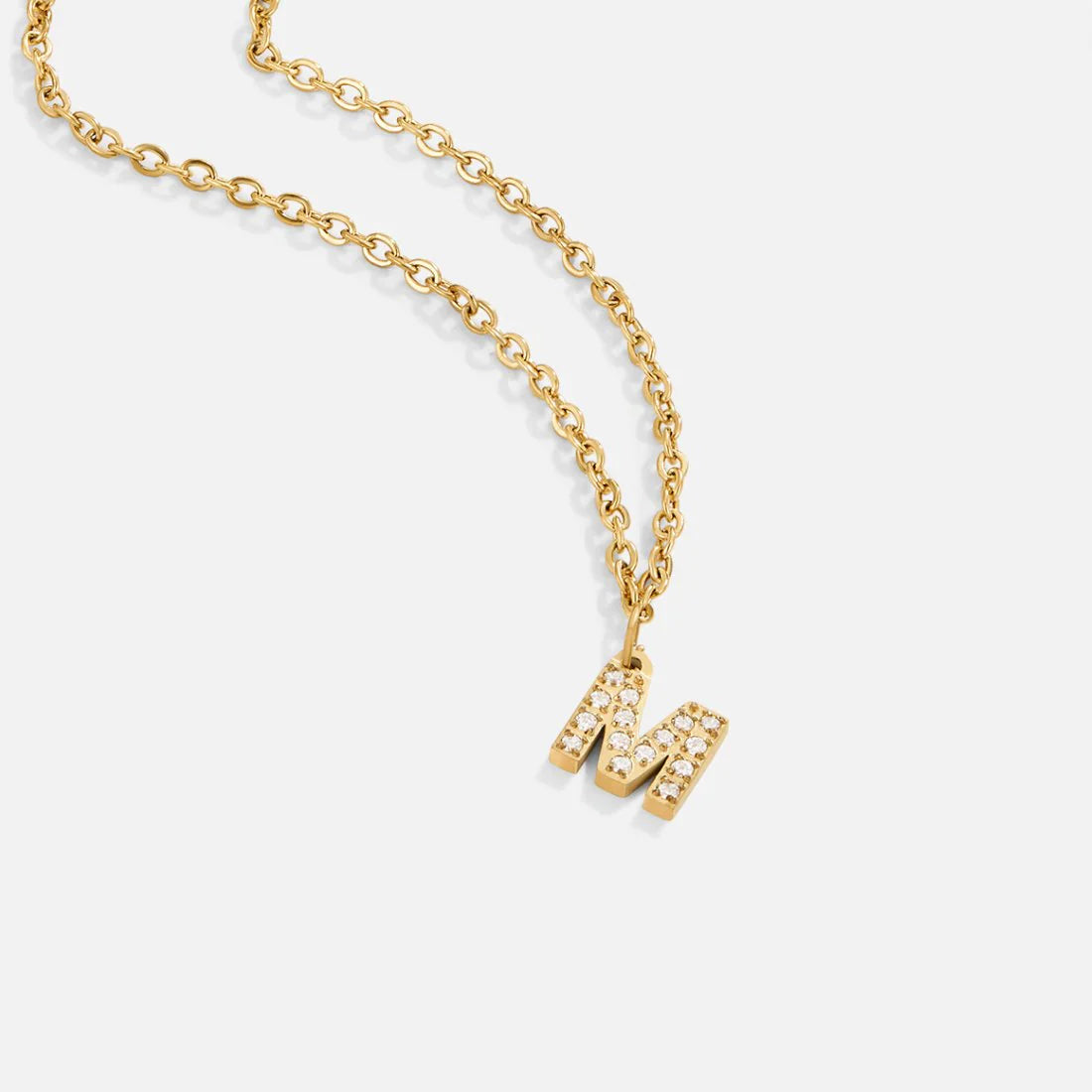 Vioraia Crystal Letter Charm Necklace