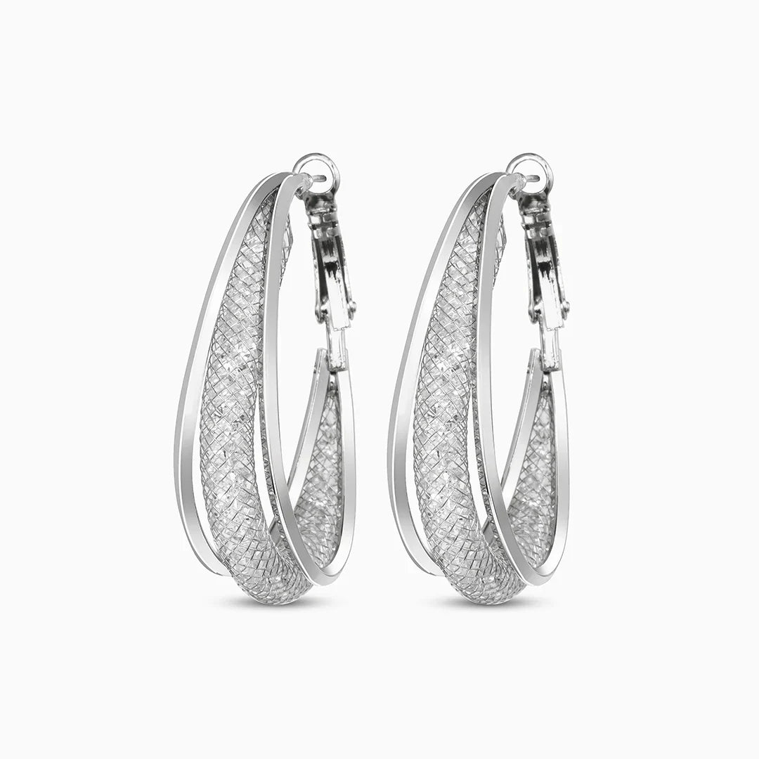 Vioraia Majestic Mesh Hoop Earrings