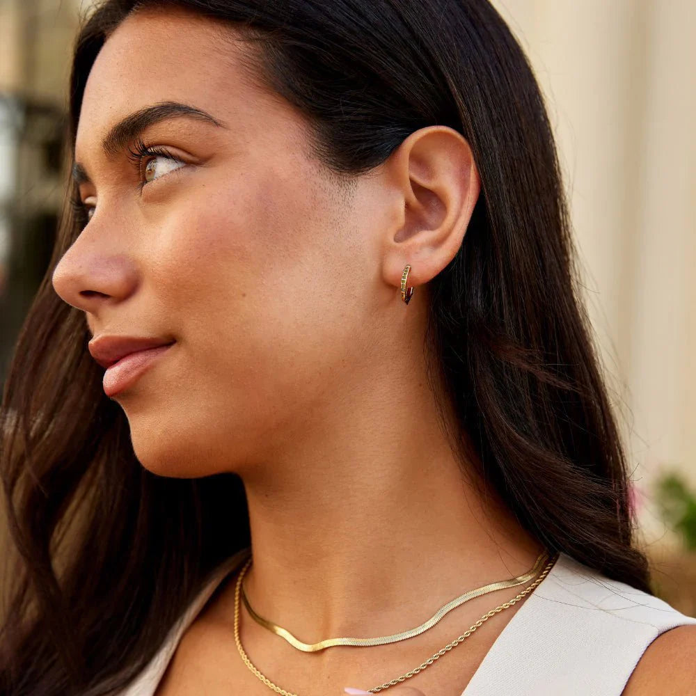 Vioraia Green Eternity Hoop Earrings