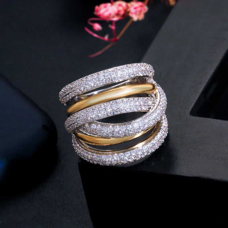 Vioraia Multi-Layer Sparkling Ring
