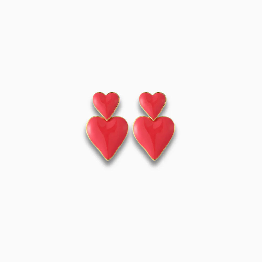 Vioraia Amara Double Heart Earrings