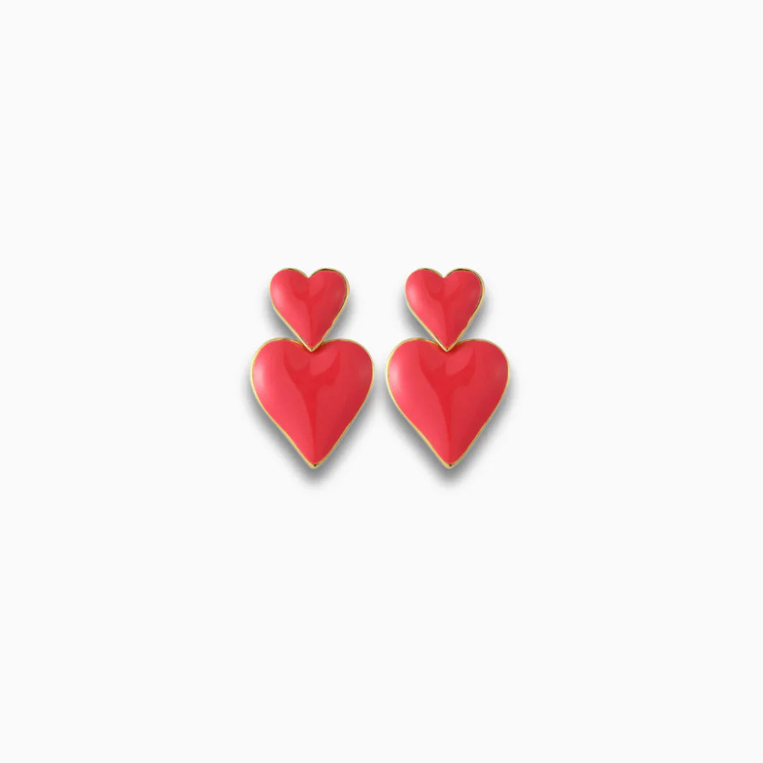 Vioraia Amara Double Heart Earrings