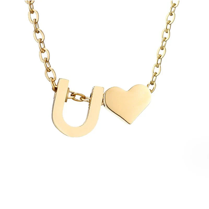 Vioraia Forever Love & Letter Gold Necklace