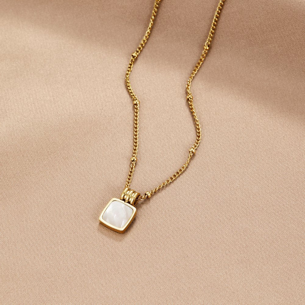 Vioraia Lucia White Shell Pendant Necklace