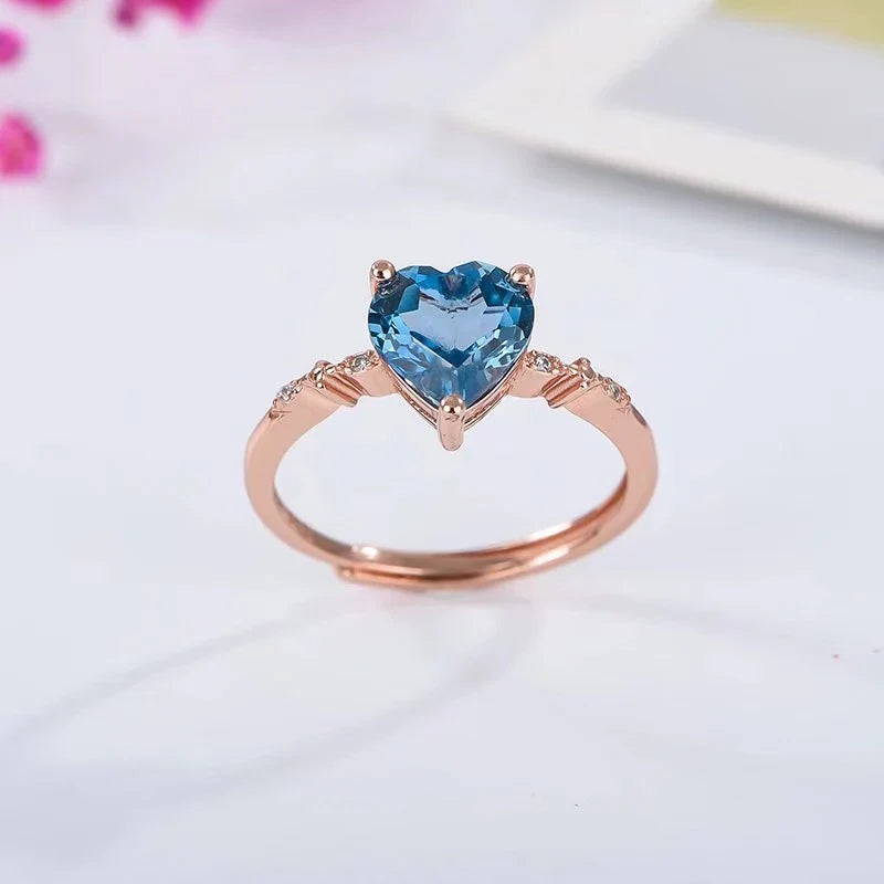 Vioraia Blue Heart Ring