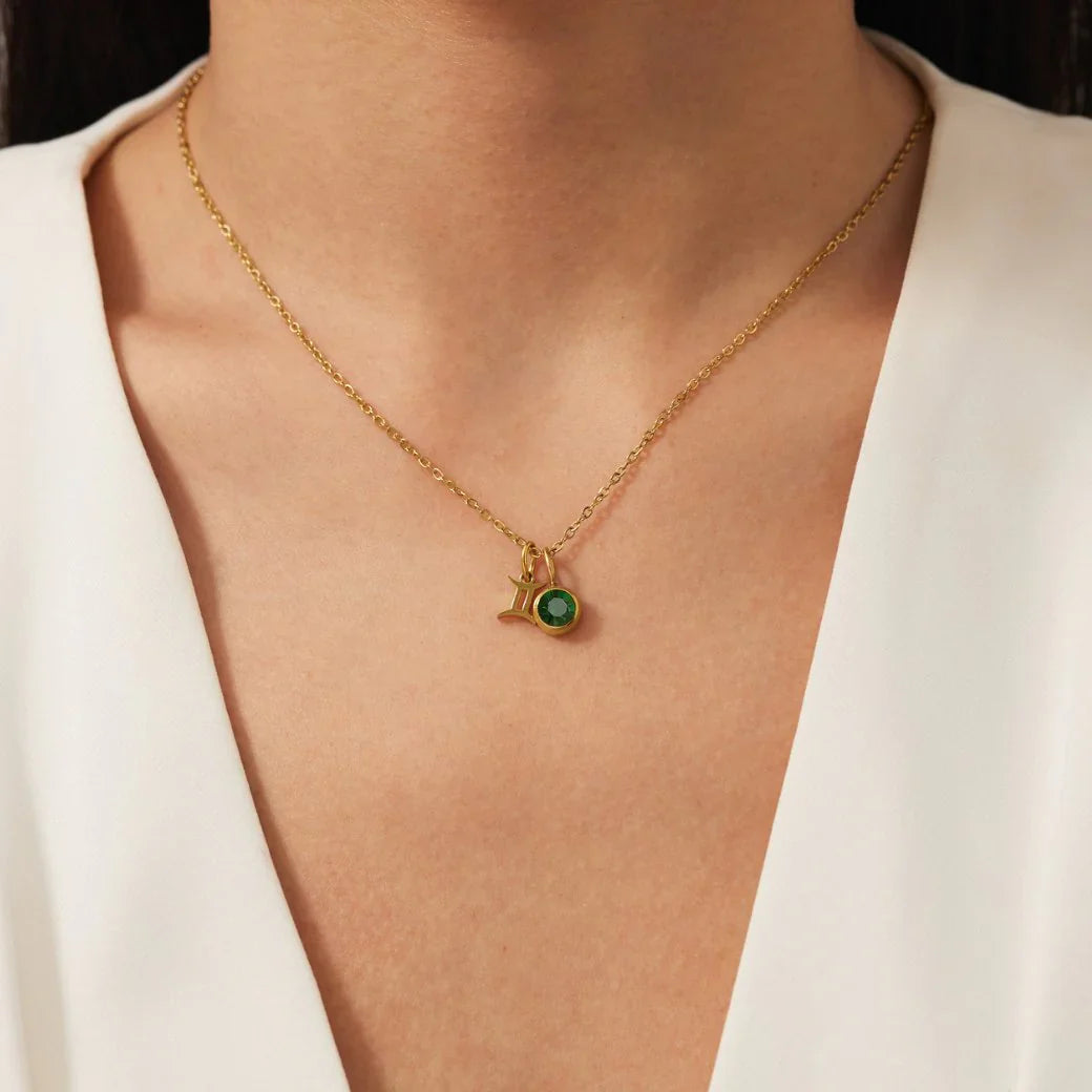 Vioraia Astria Zodiac Birthstone Necklace