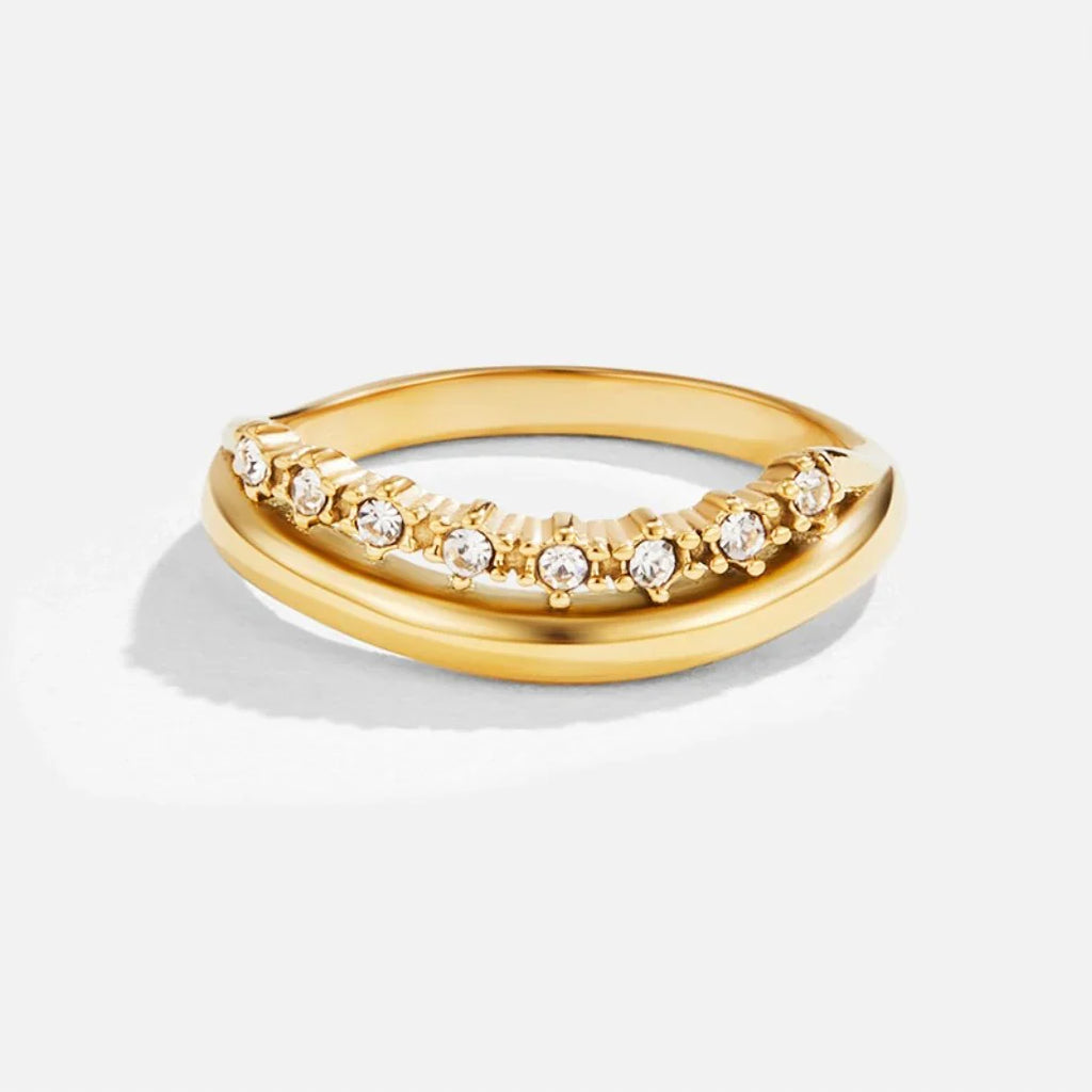 Vioraia Marissa White Crystal Layered Ring