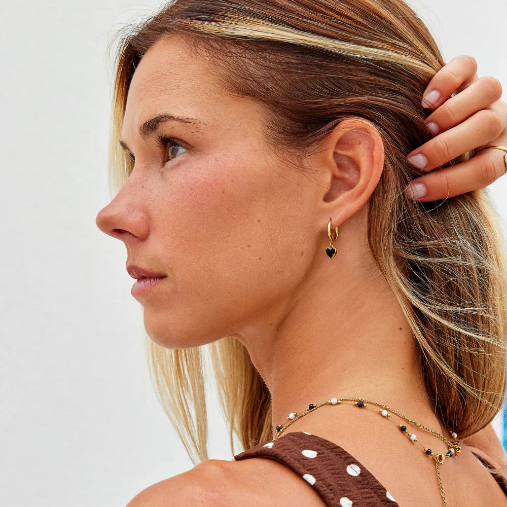 Vioraia Tainted Hearts' Hoop Earrings