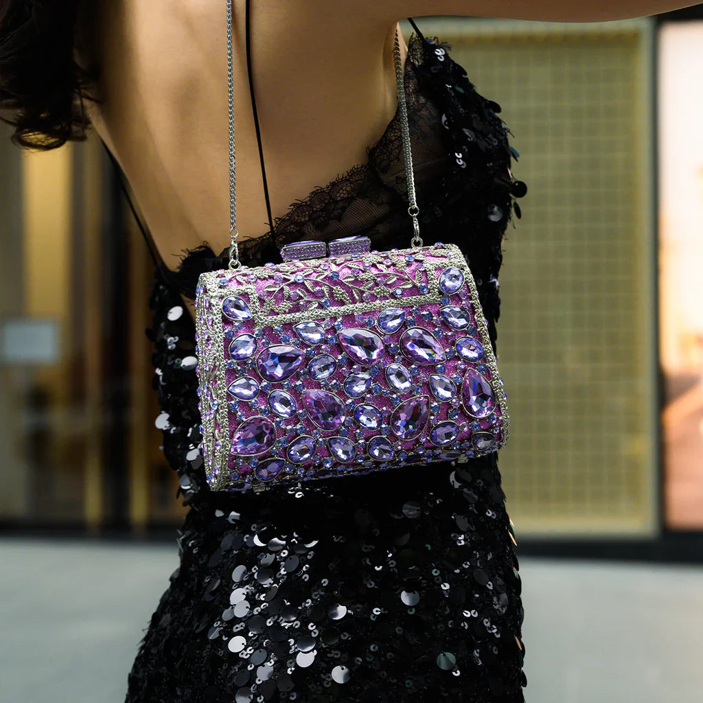 Vioraia Tiffany Crystals Clutch Bag