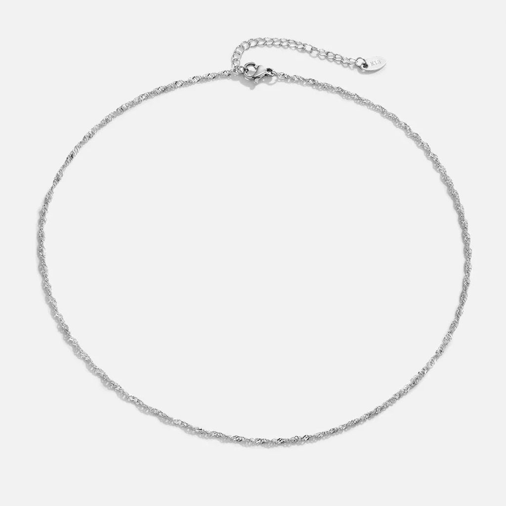 Vioraia Mila Twist Silver Chain Necklace