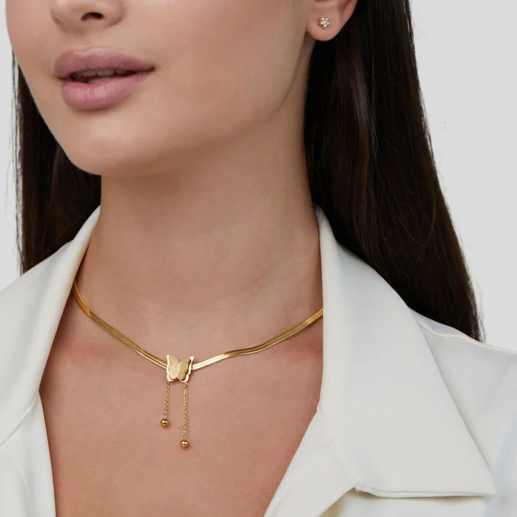 Vioraia Amelie Gold Butterfly Necklace