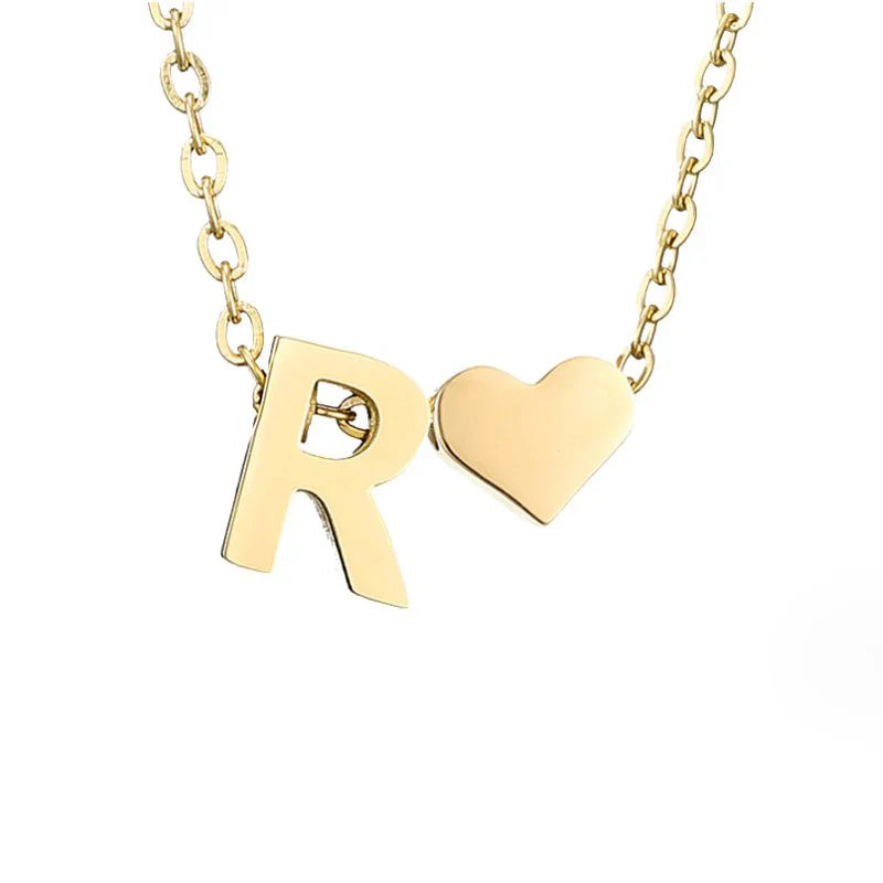 Vioraia Forever Love & Letter Gold Necklace