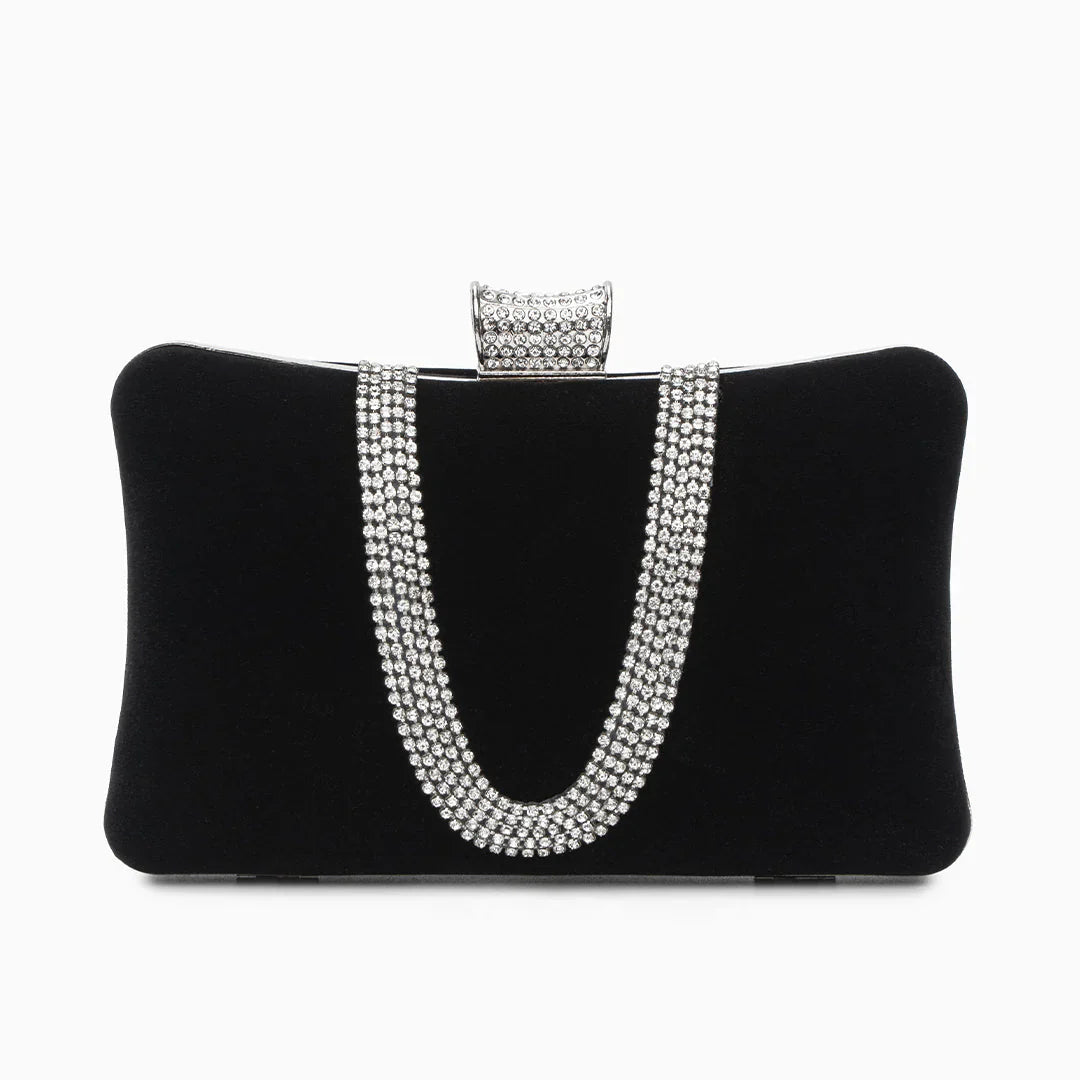 Vioraia Velvet Sparkles Clutch Bag