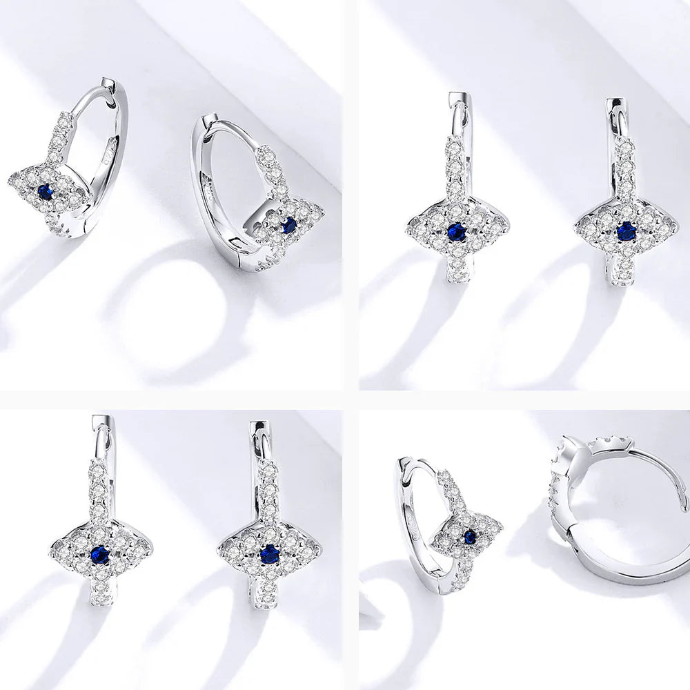 Vioraia Evil Eye Huggie Earrings