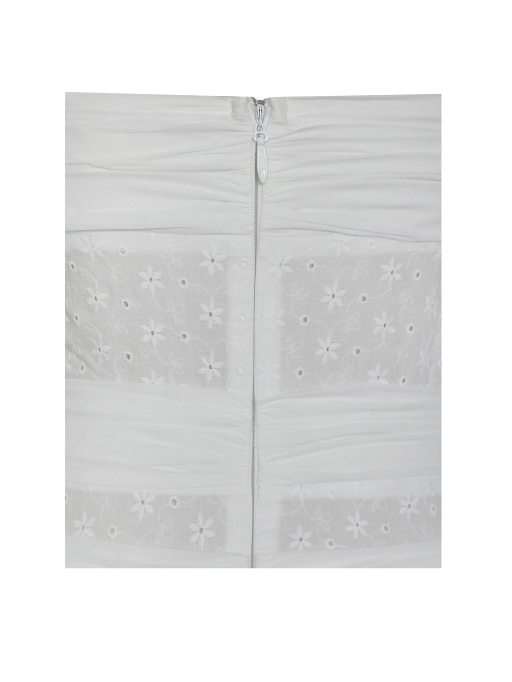 Maelis White Eyelet Drop Waist Cotton Midi Dress