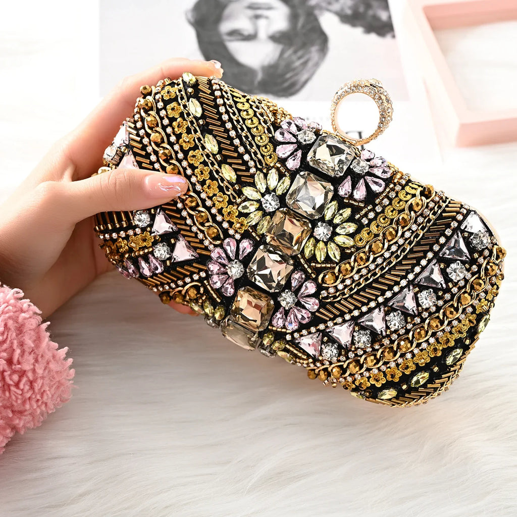 Vioraia Cynthia Beaded Embroidery Clutch Bag