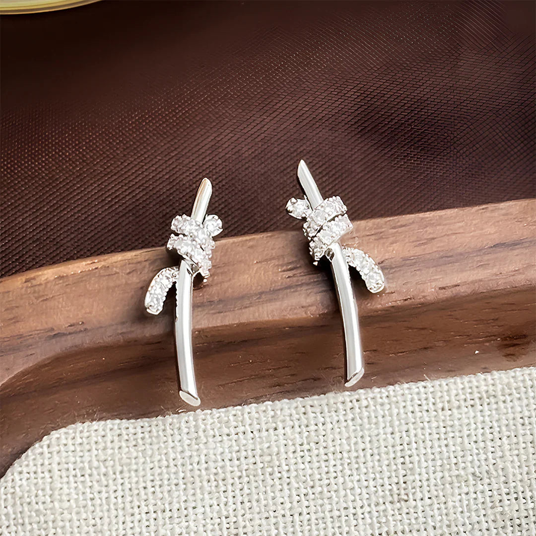 Vioraia Lyra Twist Climber Earrings