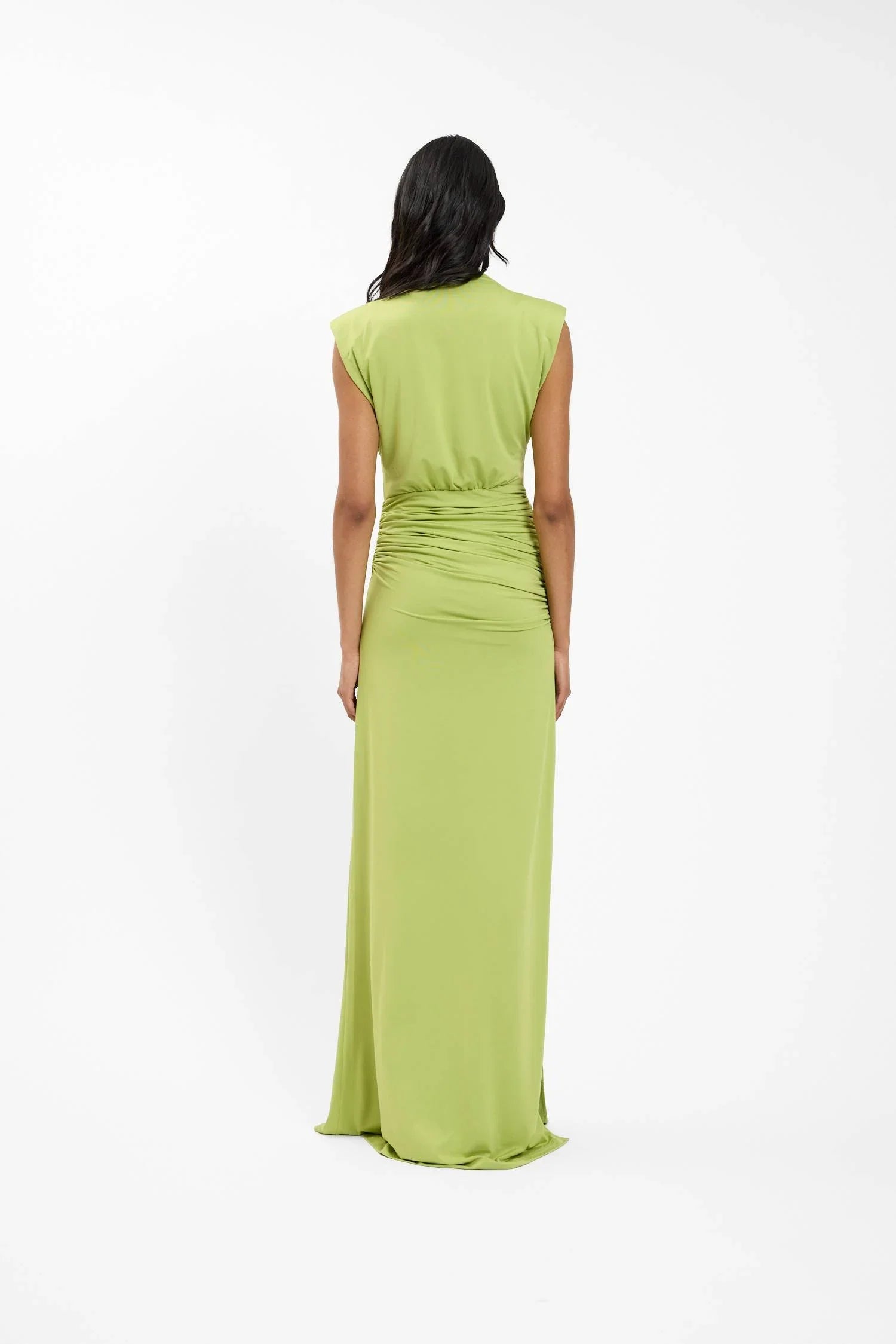 Structured Shoulder Gown | Emerald