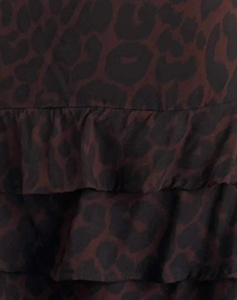 Nenita Halterneck Mini Dress in Oversize Jaguar Brown