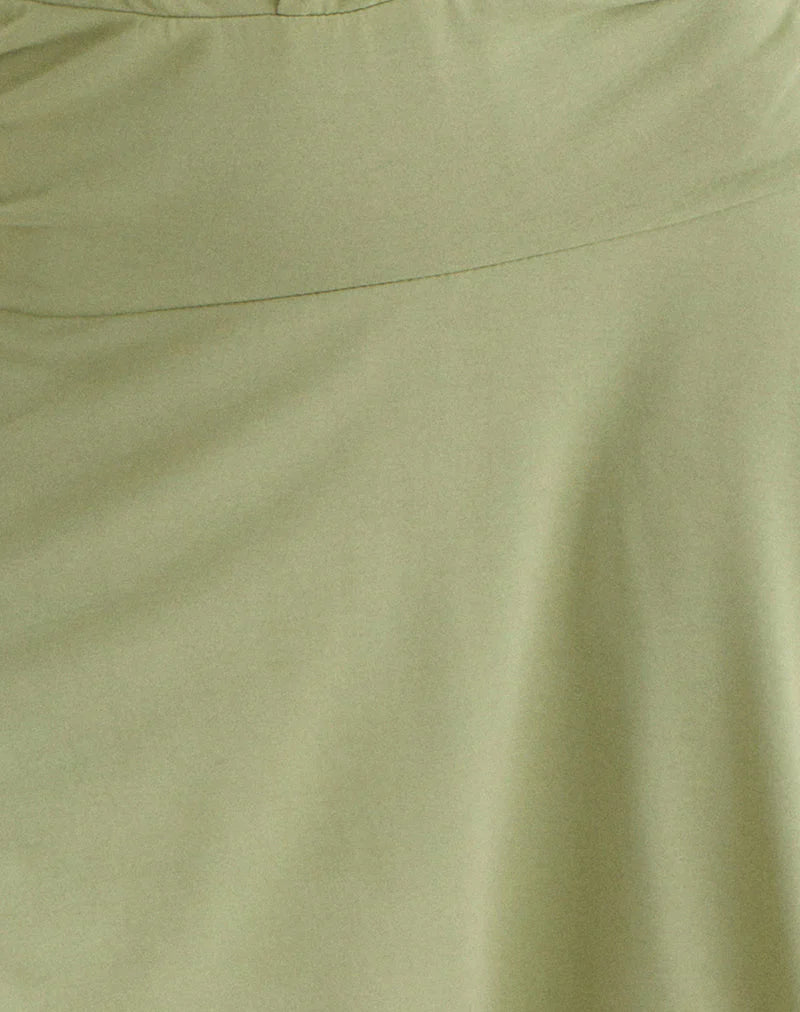 Saira Halter Neck Mini Dress in Sage