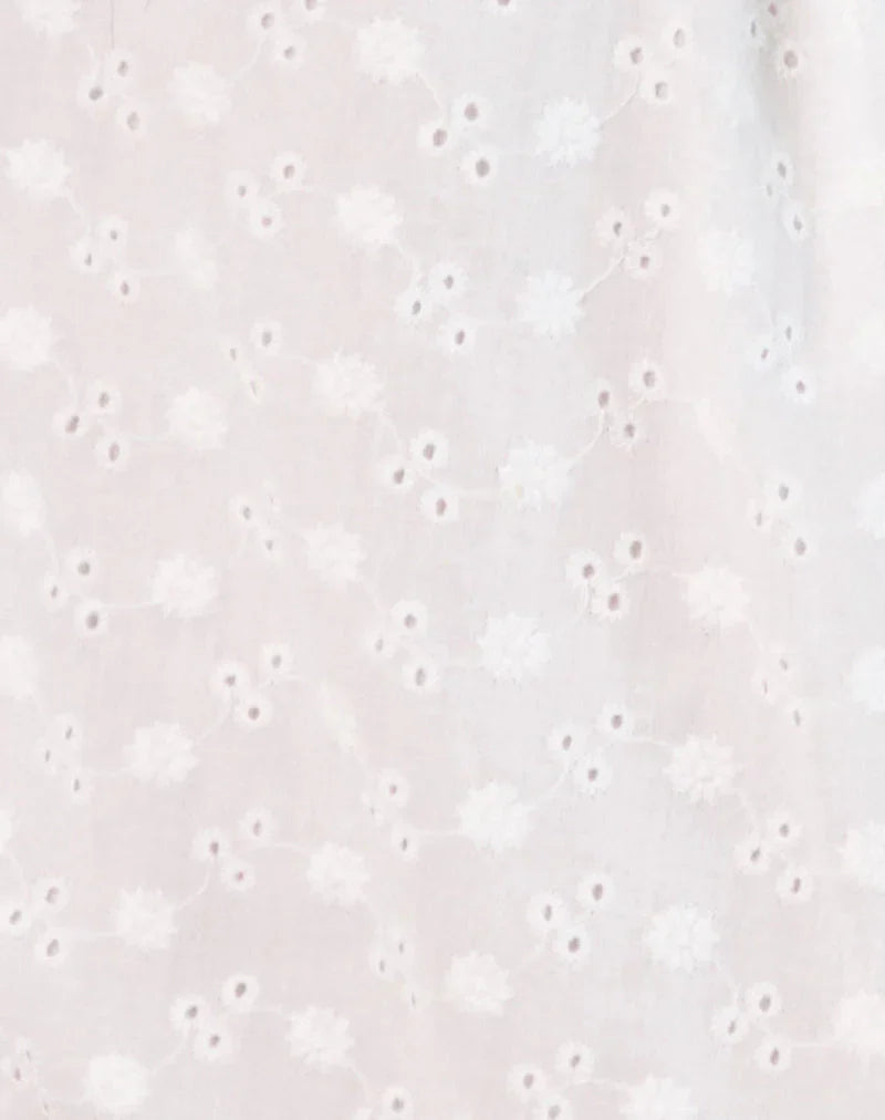 Melisandre Mini Dress in Broderie Ivory