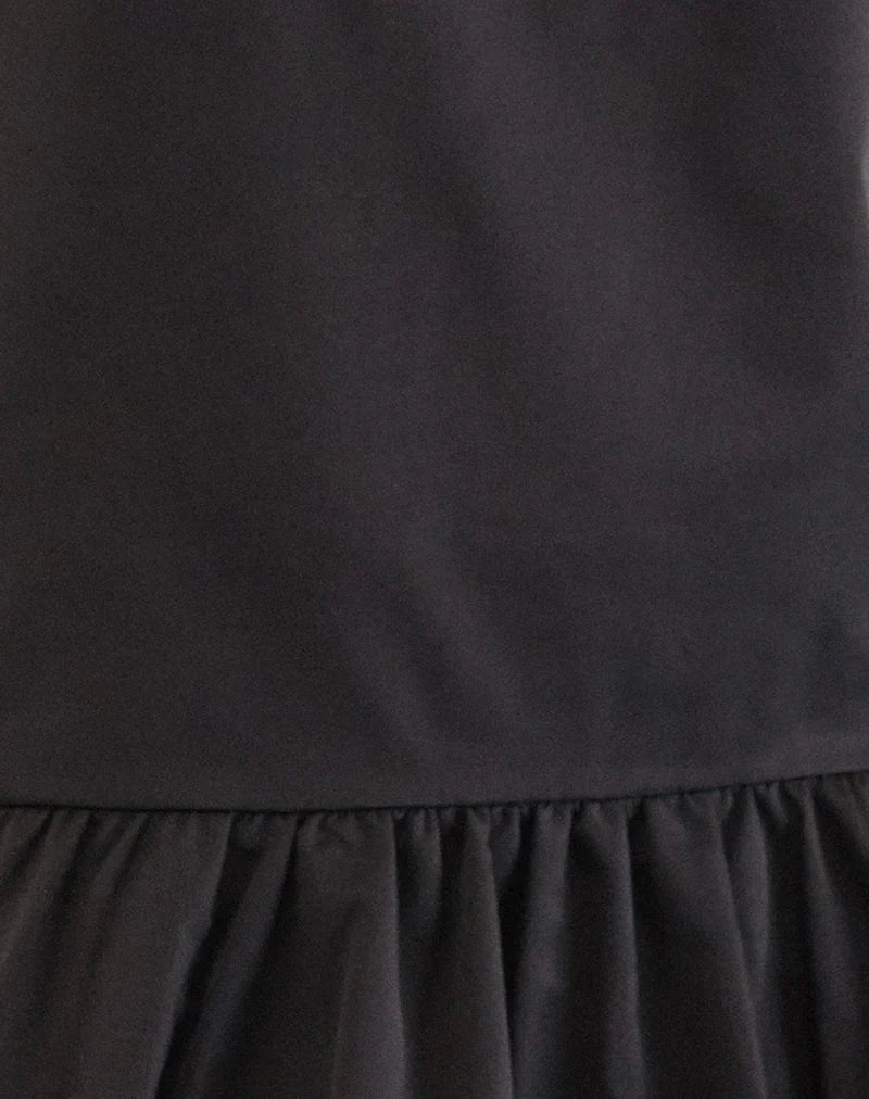 Tamilo Bubble Hem Mini Dress in Black