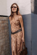 V Neck Maxi Dress | Snake