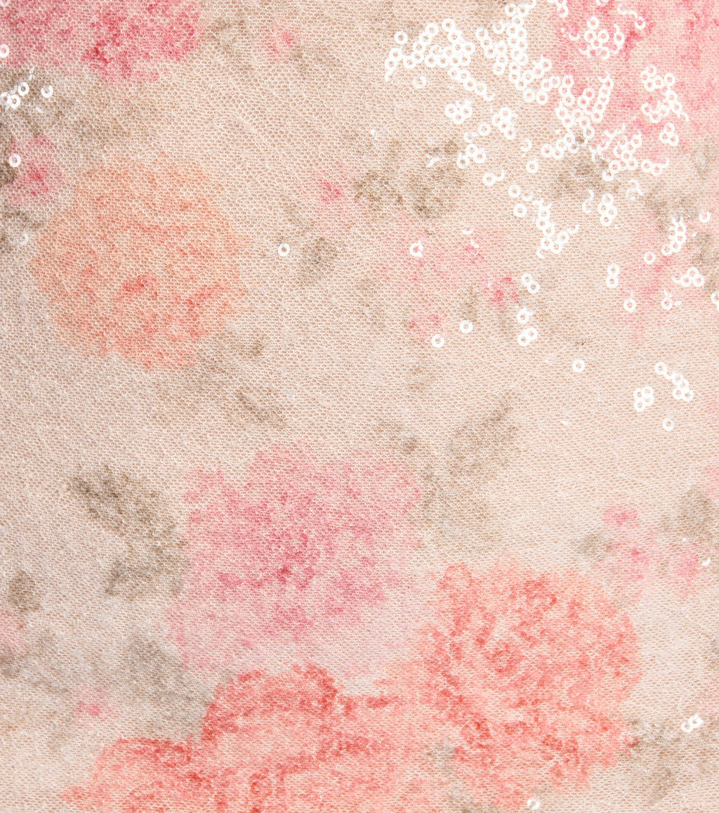 Nadene Floral Sequin Lace-Up Mini Dress