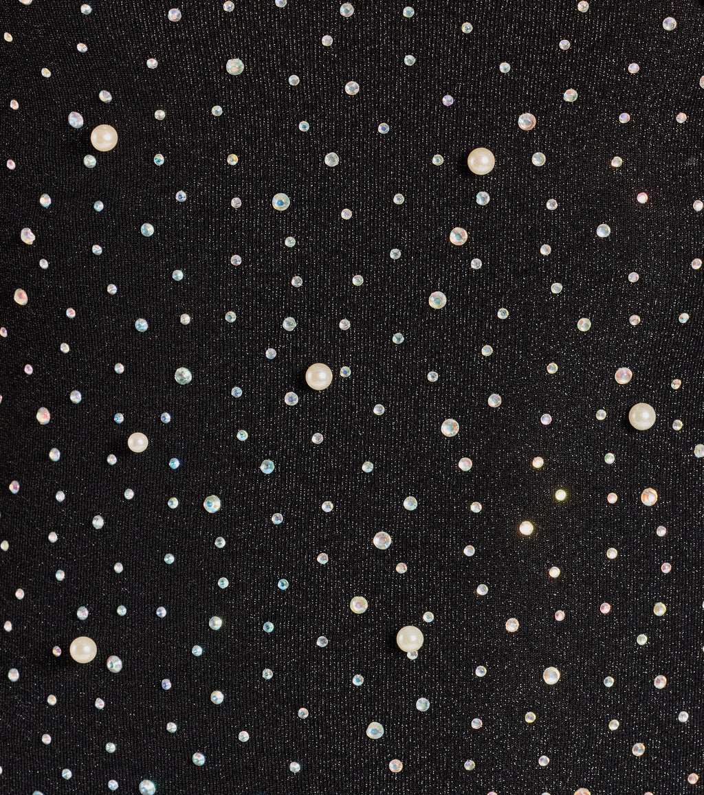 Trixie Strapless Faux Pearl Rhinestone Mini Dress