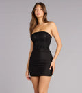 Night Garden Strapless Mini Dress