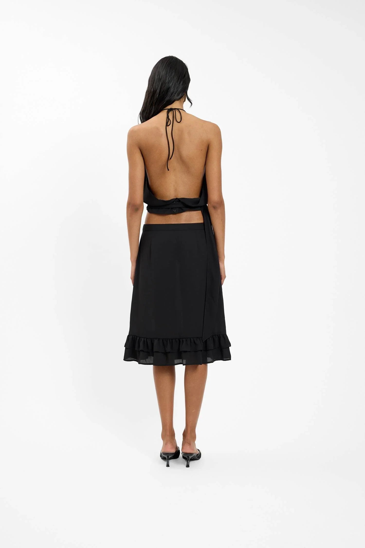 Draped Halter Top | Black