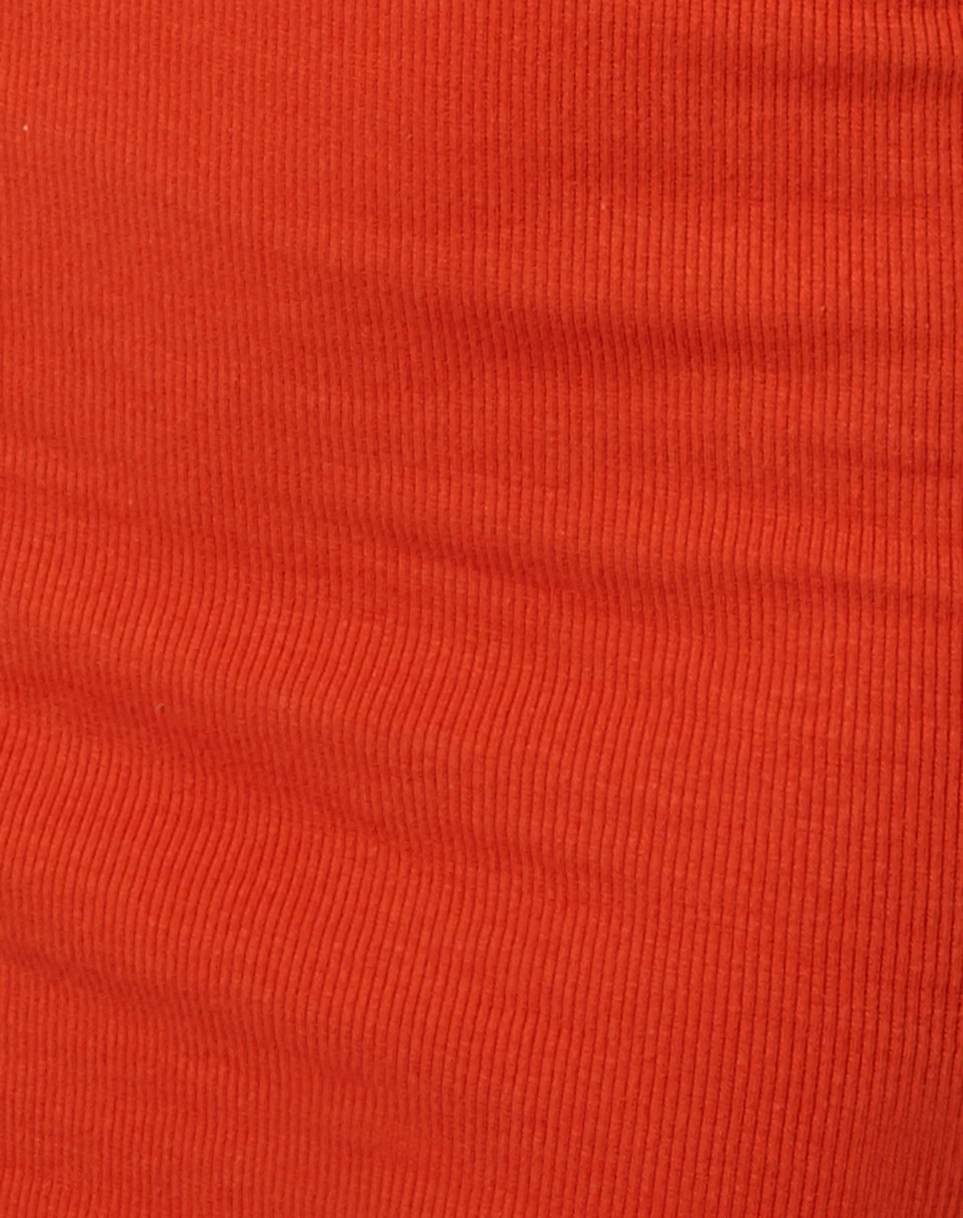Doja Mini Dress in Rib Tangerine