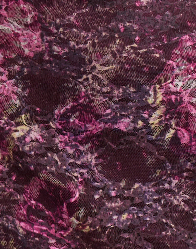 Turu Mini Dress in Abstract Rose Pink and Plum